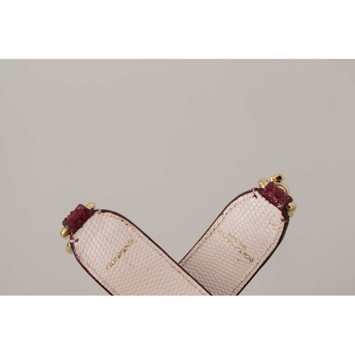 Dolce & Gabbana Elegant Python Leather Bag Strap in Bordeaux bordeaux-leather-crystals-bag-shoulder-strap