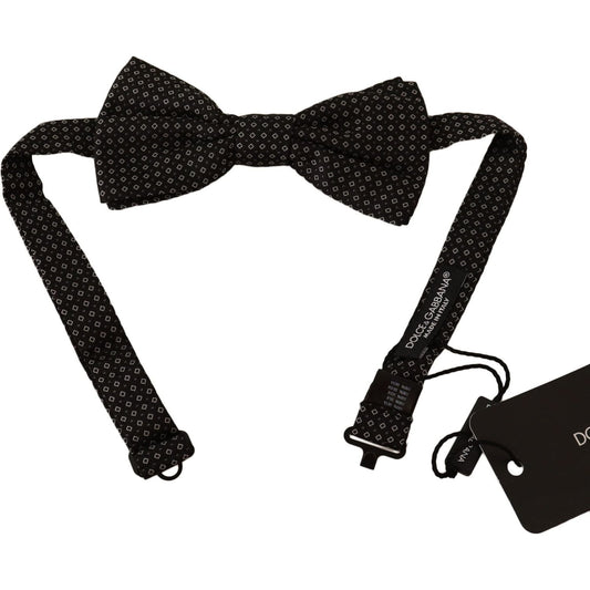 Dolce & GabbanaElegant Black Patterned Silk Bow TieMcRichard Designer Brands£129.00