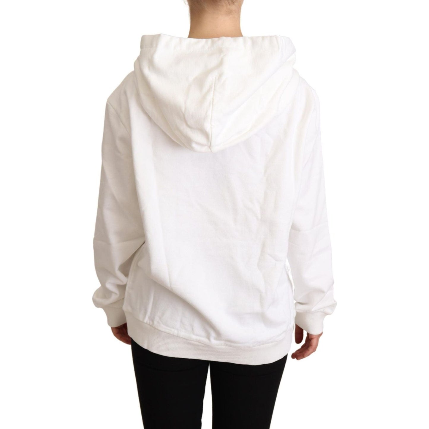 Dolce & Gabbana White L'Amore Motive Hooded Sweater white-lamore-hooded-pullover-sweater