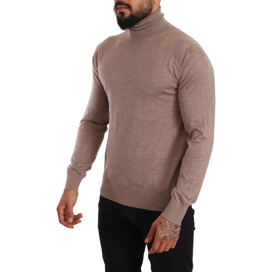 Dolce & Gabbana Elegant Cashmere Turtleneck Sweater brown-cashmere-turtleneck-pullover-sweater-1