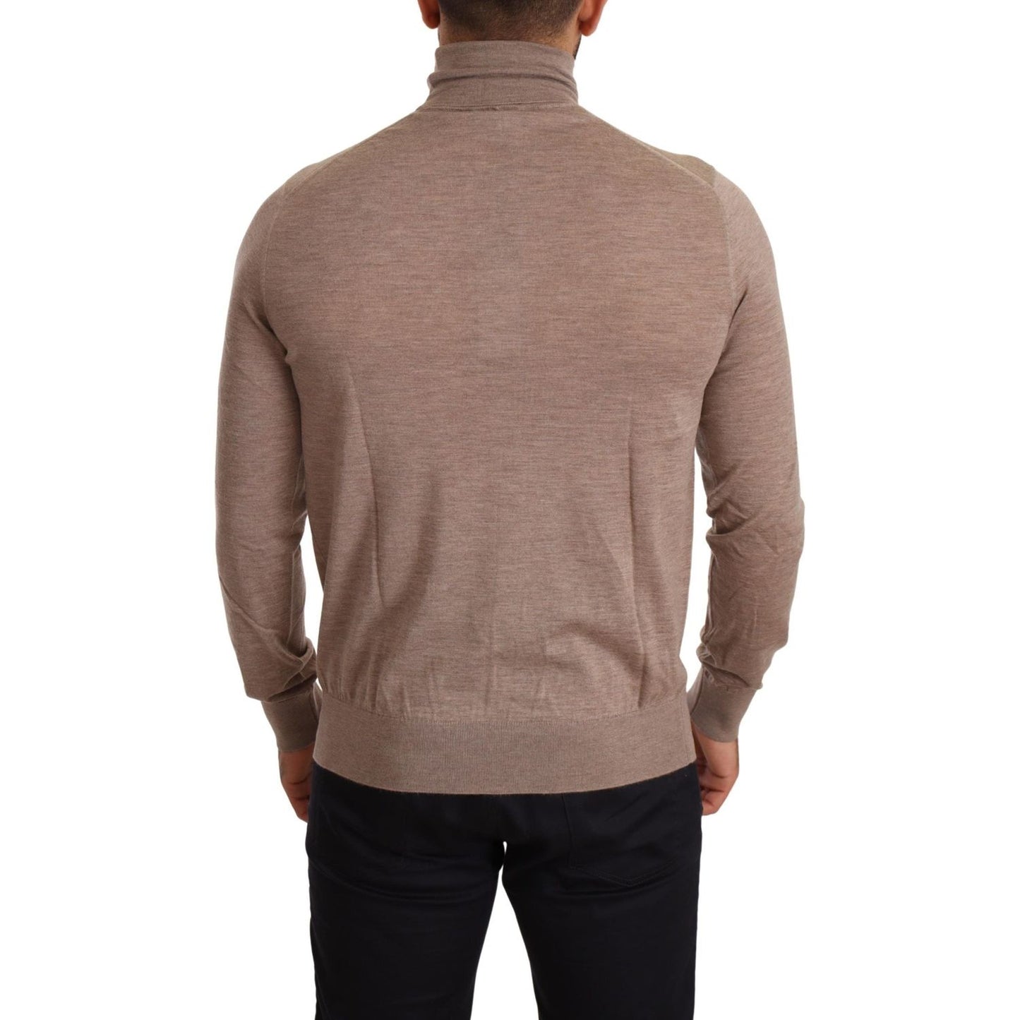 Dolce & Gabbana Elegant Cashmere Turtleneck Sweater brown-cashmere-turtleneck-pullover-sweater-1