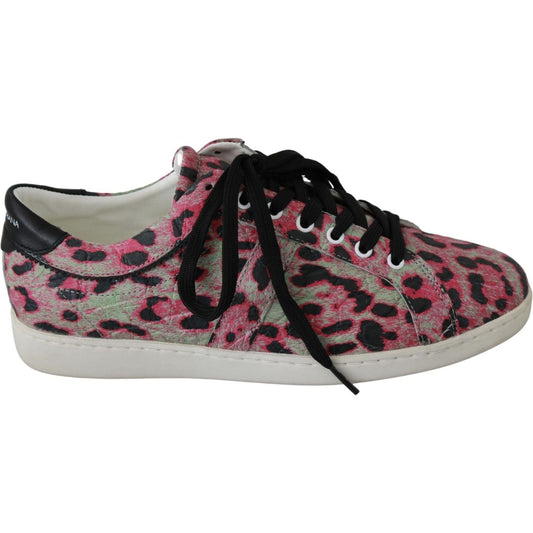 Dolce & Gabbana Multicolor Crocodile Leather Sneakers pink-leopard-print-training-leather-flat-sneakers IMG_9741-scaled-92e1db7e-bf5.jpg