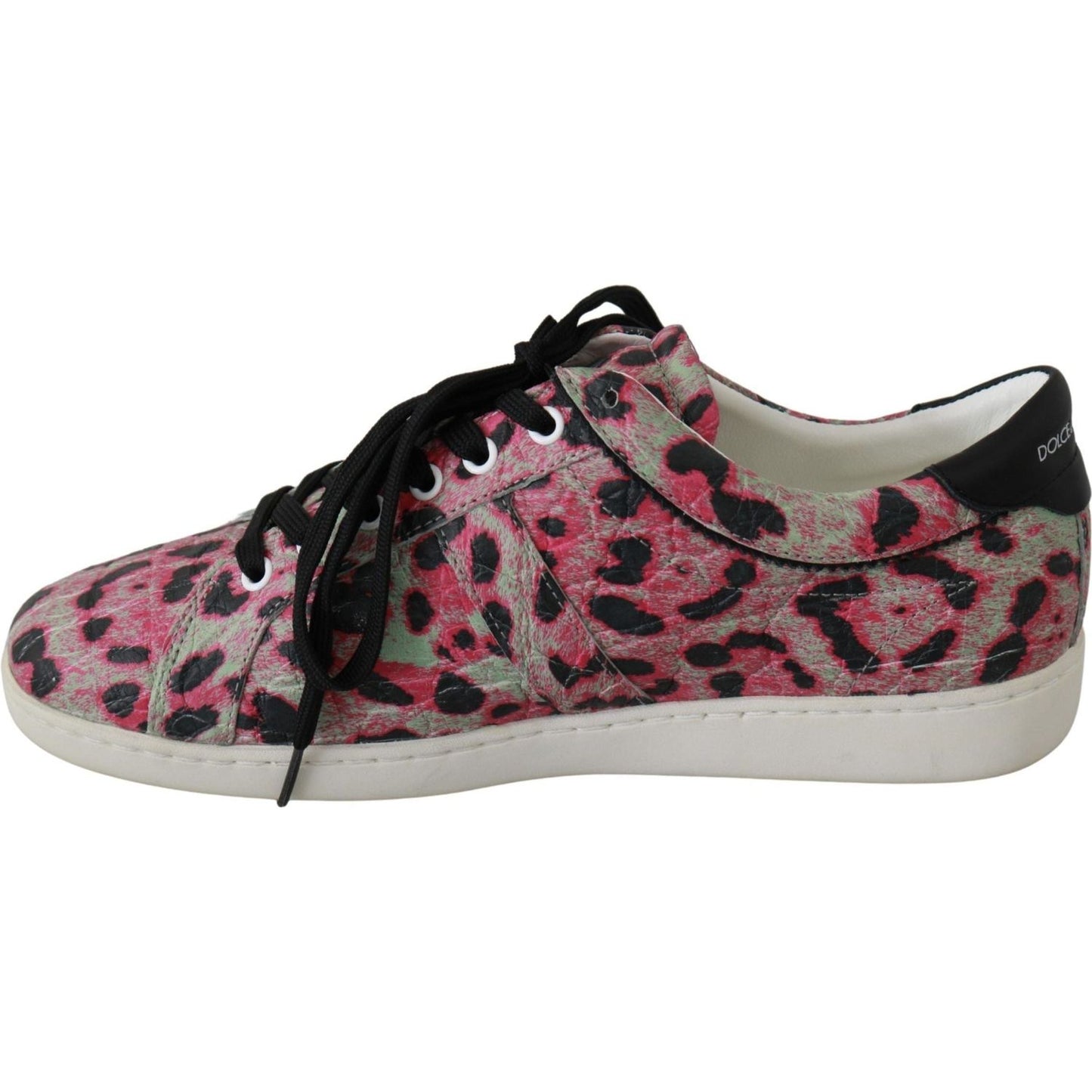 Dolce & Gabbana Multicolor Crocodile Leather Sneakers pink-leopard-print-training-leather-flat-sneakers