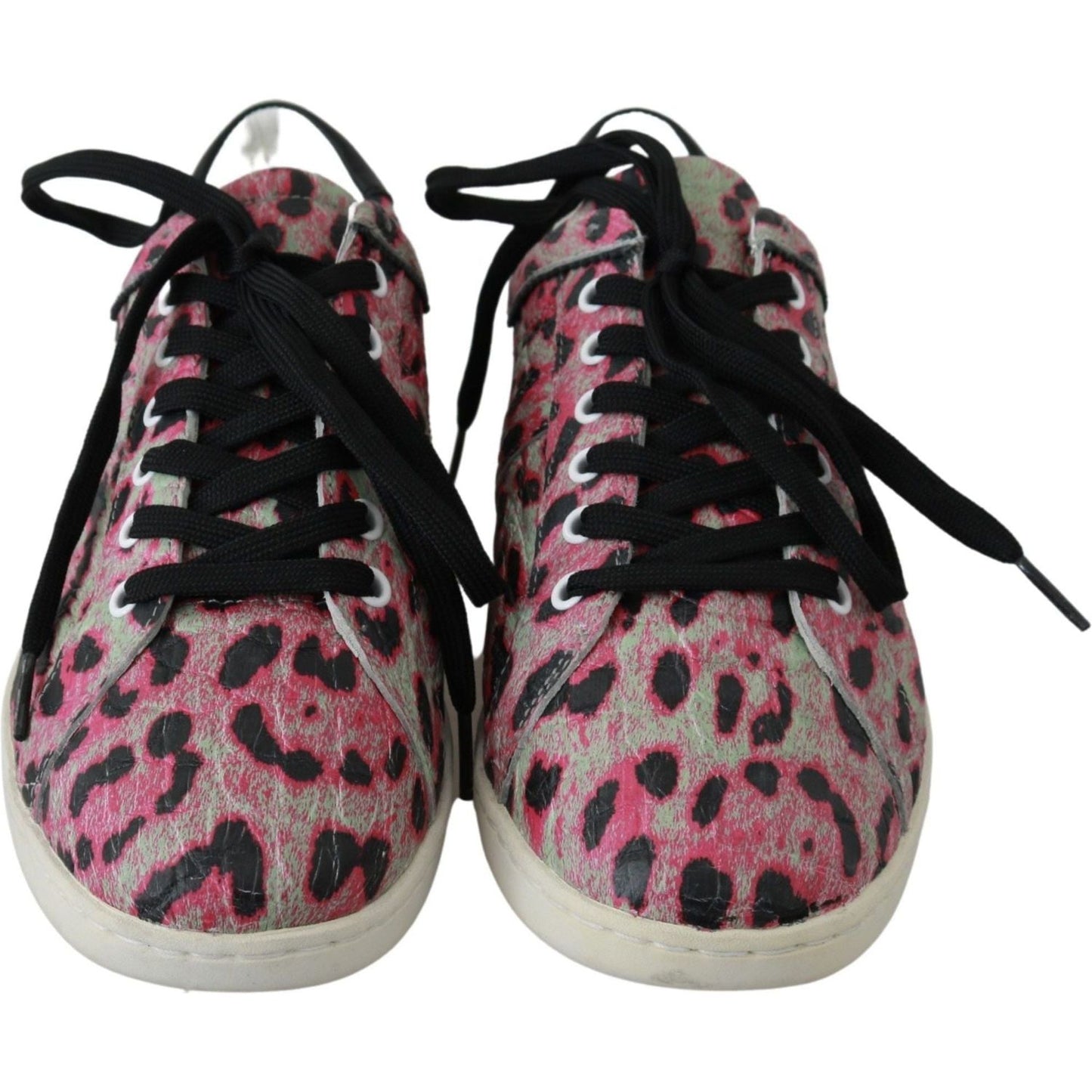 Dolce & Gabbana Multicolor Crocodile Leather Sneakers pink-leopard-print-training-leather-flat-sneakers IMG_9745-9dff4b10-00d.jpg
