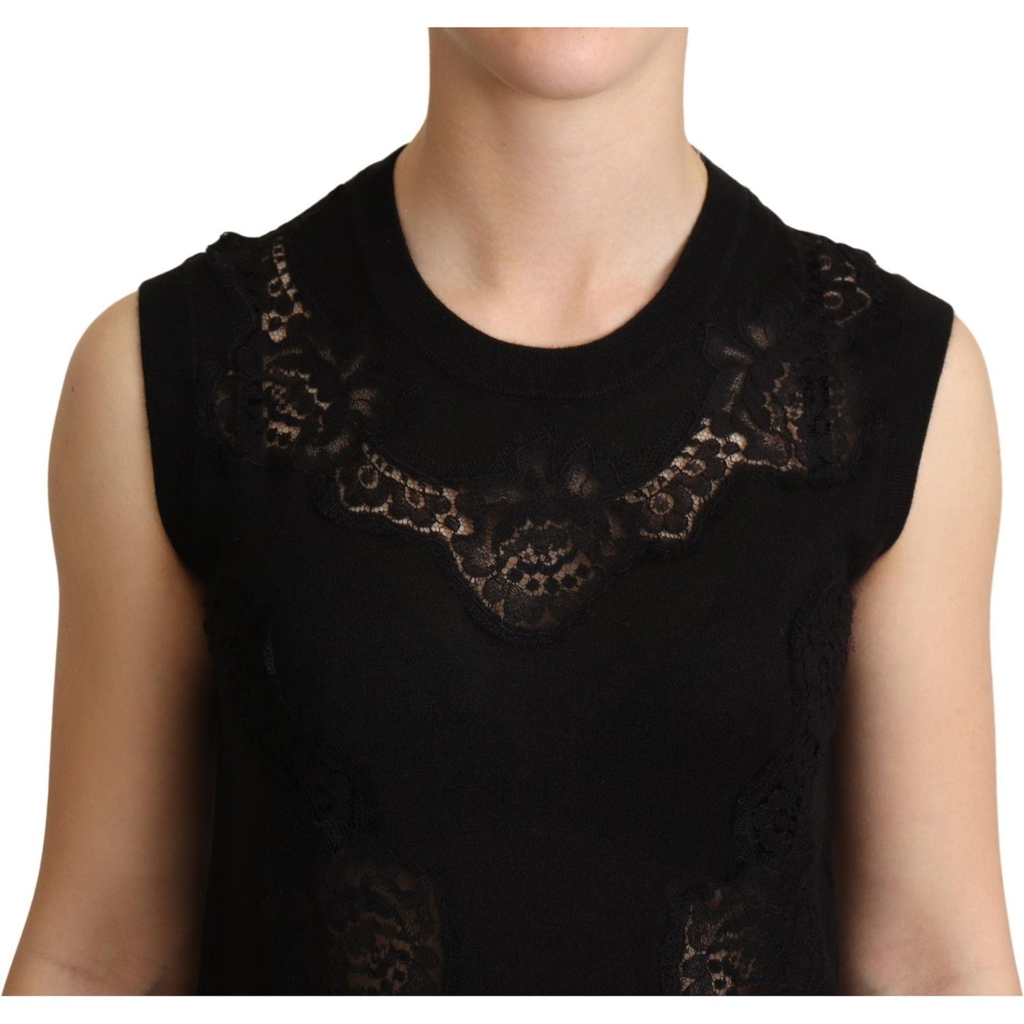 Dolce & Gabbana Elegant Sleeveless Cashmere Blend Top black-cashmere-silk-cutout-tank-top