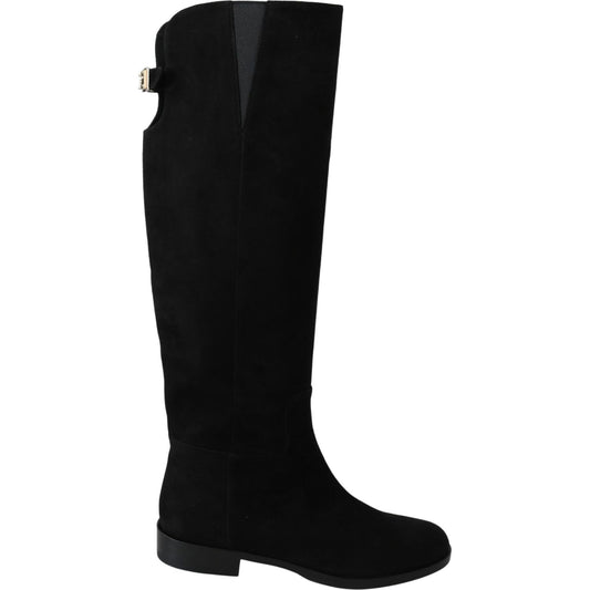 Dolce & GabbanaElegant Black Suede Knee High BootsMcRichard Designer Brands£659.00