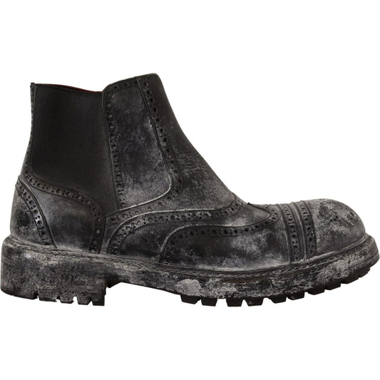Dolce & Gabbana Elegant Gray Leather Ankle Boots gray-leather-ankle-casual-mens-boots IMG_9777-scaled-fec45f00-7b0.jpg