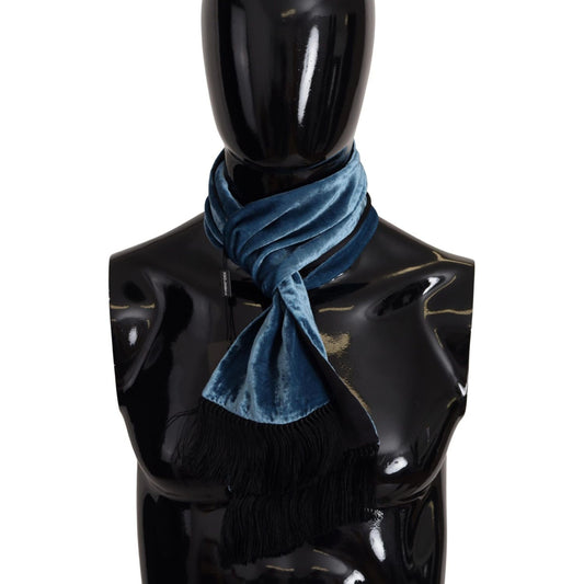 Dolce & Gabbana Elegant Silk Men's Scarf in Regal Blue blue-velvet-solid-neck-warmer-mens-shawl-scarf