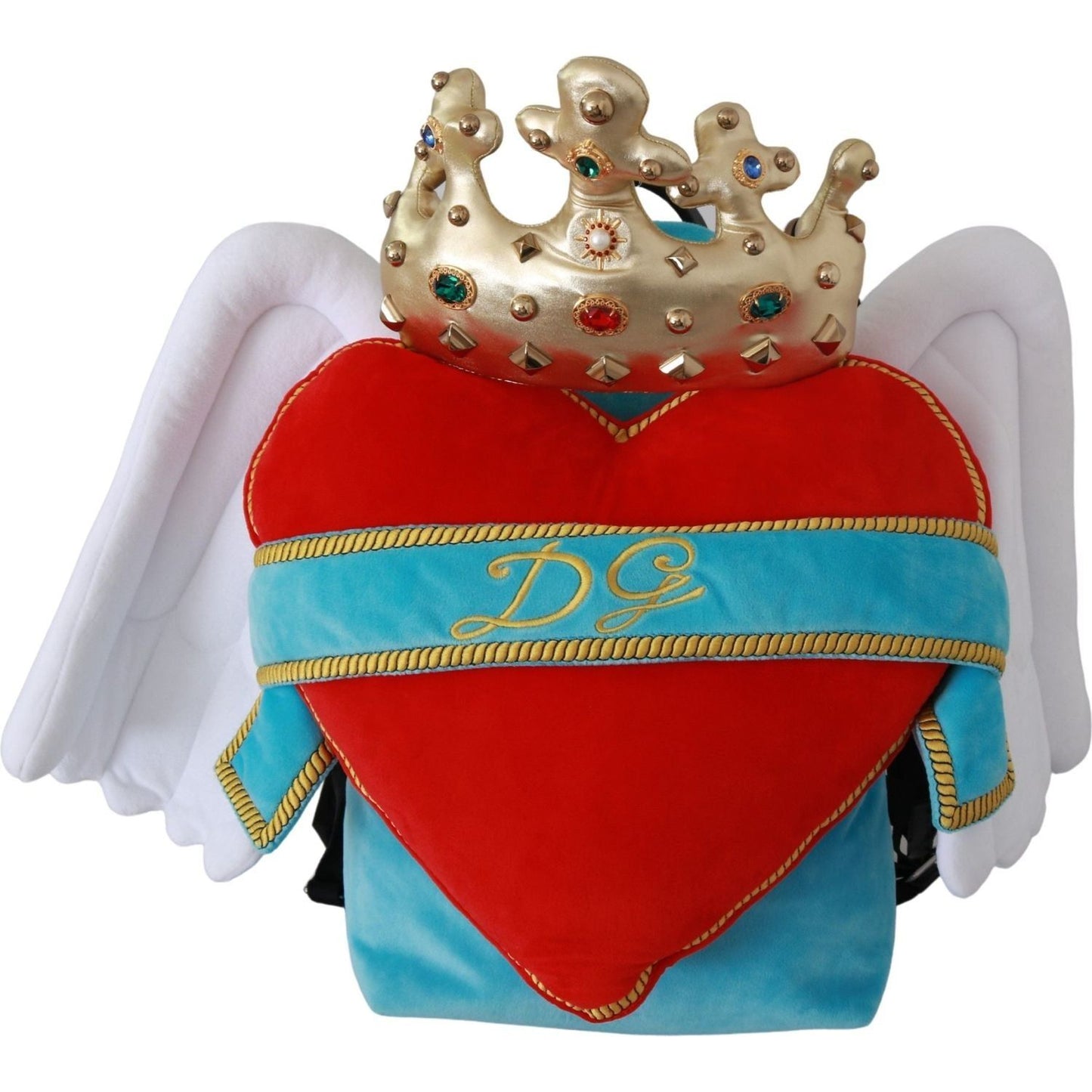 Dolce & Gabbana Jeweled Heart Wings Backpack red-blue-heart-wings-dg-crown-school-backpack Backpack IMG_9790-8f9426c0-3b4.jpg