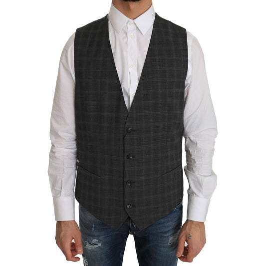 Dolce & GabbanaElegant Checkered Wool Vest for the Urbane ManMcRichard Designer Brands£249.00