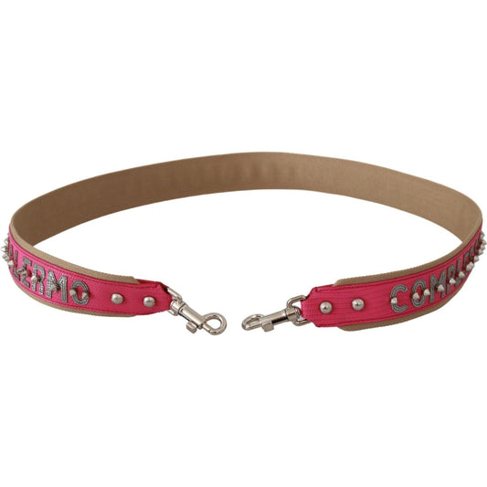Dolce & Gabbana Pink Leather Shoulder Strap with Silver Details pink-handbag-accessory-leather-shoulder-strap-1