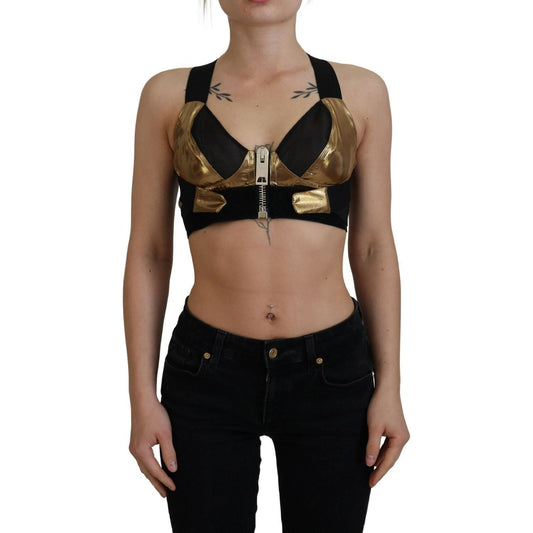 Elegant Cropped Top with Front Zipper
