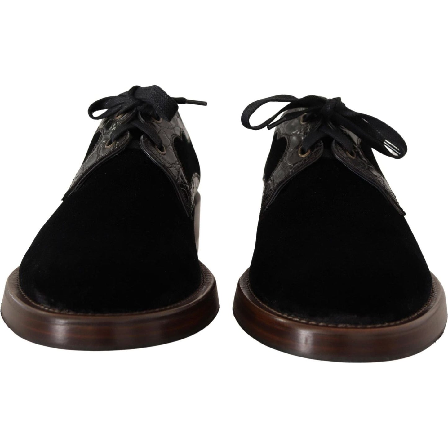 Dolce & Gabbana Elegant Black Velvet & Exotic Leather Dress Shoes black-velvet-exotic-leather-shoes