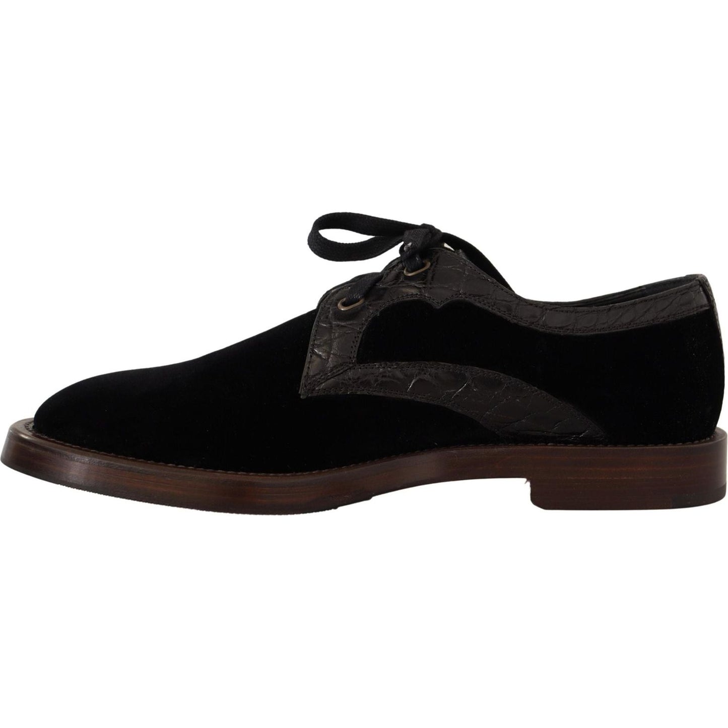 Dolce & Gabbana Elegant Black Velvet & Exotic Leather Dress Shoes black-velvet-exotic-leather-shoes