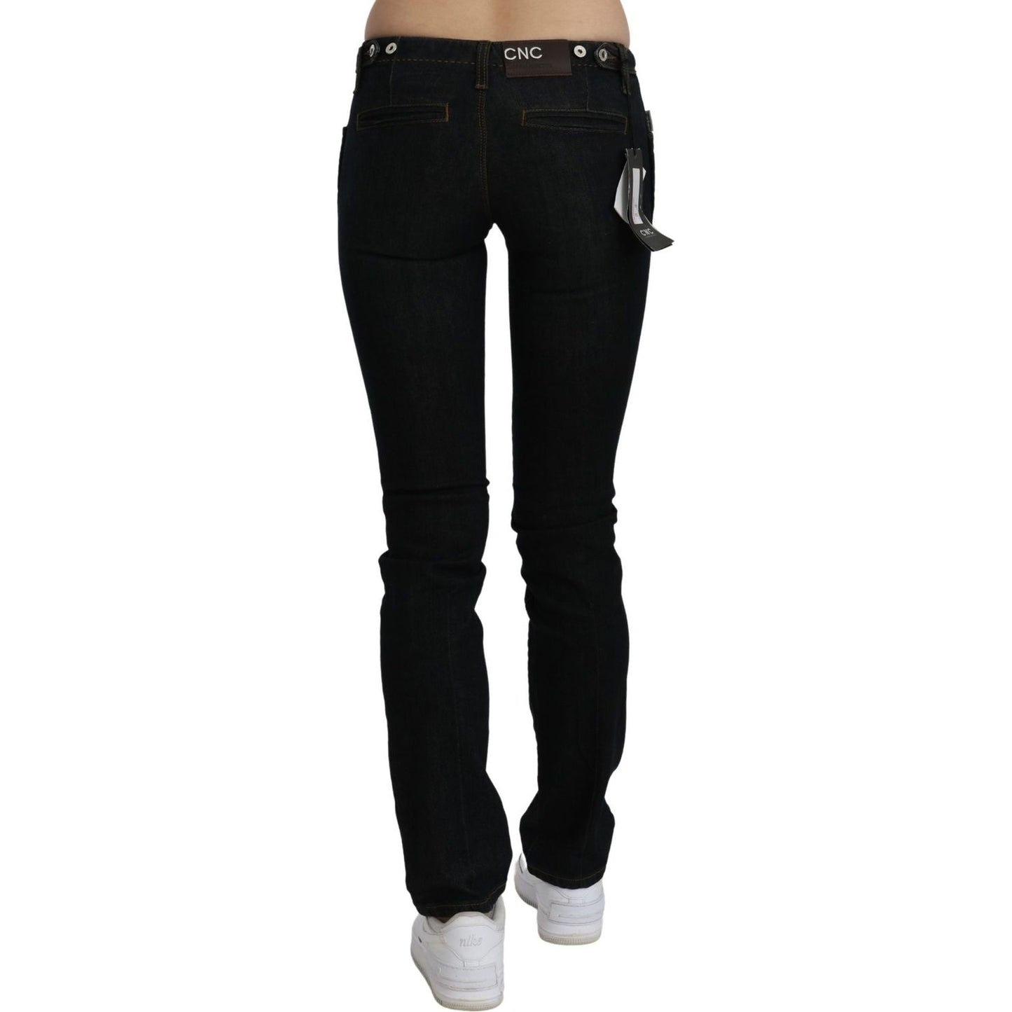Costume National Chic Black Mid Waist Slim Fit Denim Jeans Jeans & Pants black-mid-waist-skinny-denim-cotton-jeans