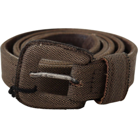 Costume National Elegant Brown Leather Waist Belt Belt brown-leather-logo-buckle-waist-belt