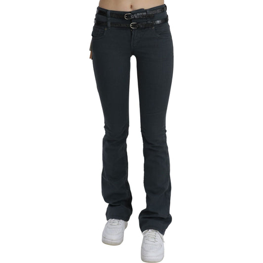 John Galliano Chic Mid Waist Slim Flared Denim gray-mid-waist-slim-flared-denim-trouser-jeans