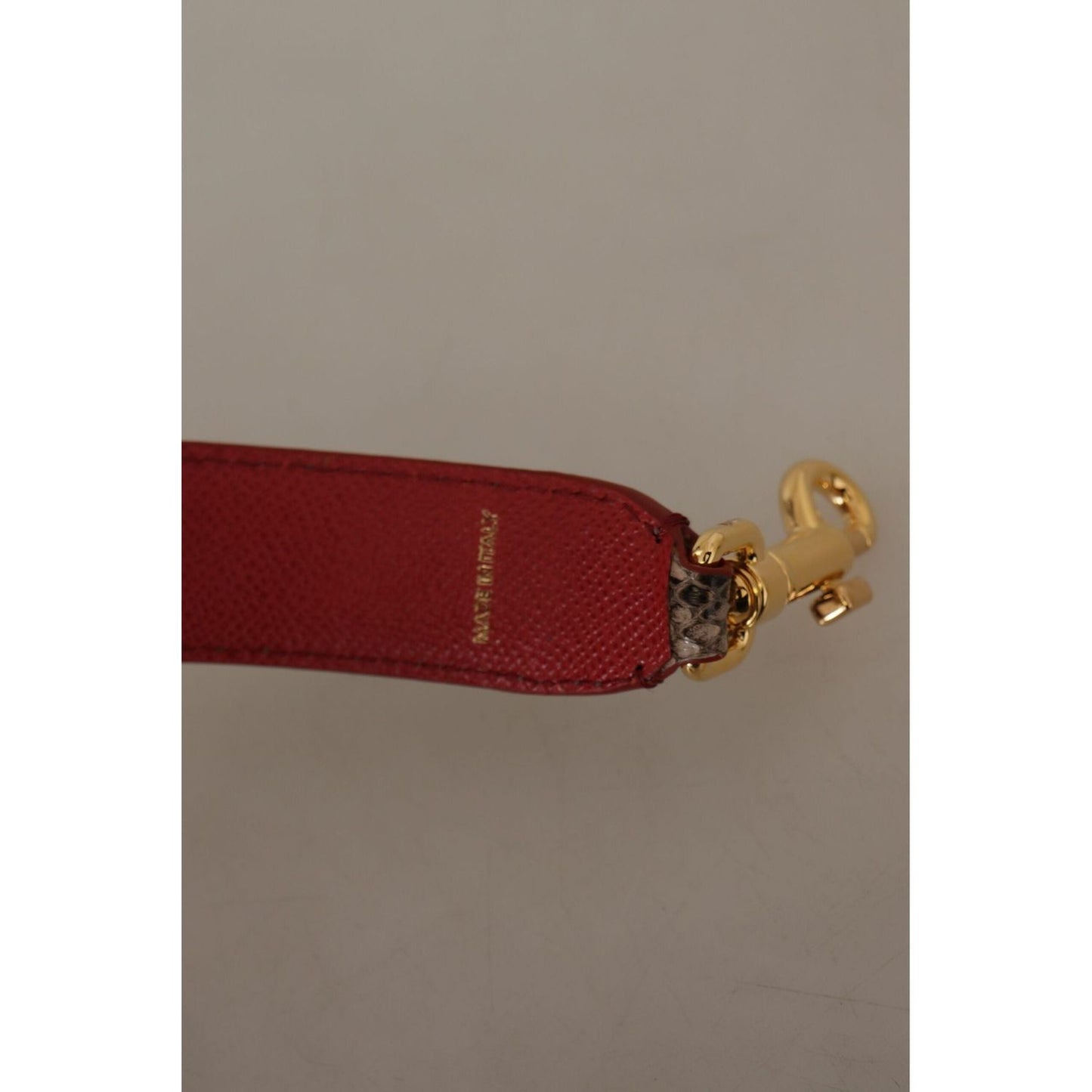 Dolce & Gabbana Elegant Python Leather Shoulder Strap brown-python-leather-studded-shoulder-strap