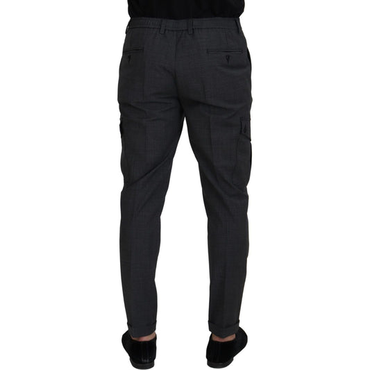Dolce & Gabbana Elegant Checkered Slim Fit Cargo Pants gray-checked-cargo-trousers-stretch-pants IMG_9883-scaled-1fcefd59-957.jpg
