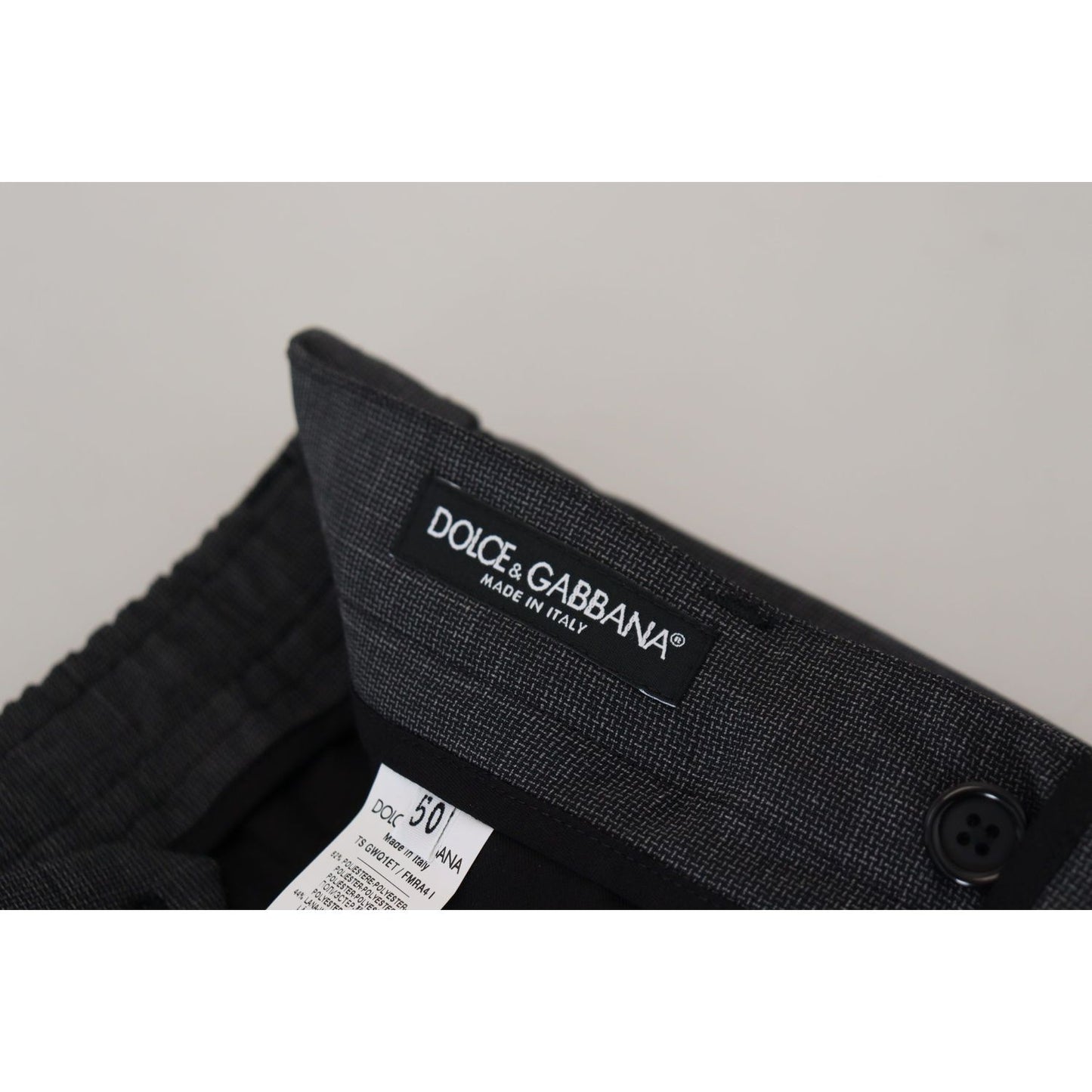 Dolce & Gabbana Elegant Checkered Slim Fit Cargo Pants gray-checked-cargo-trousers-stretch-pants