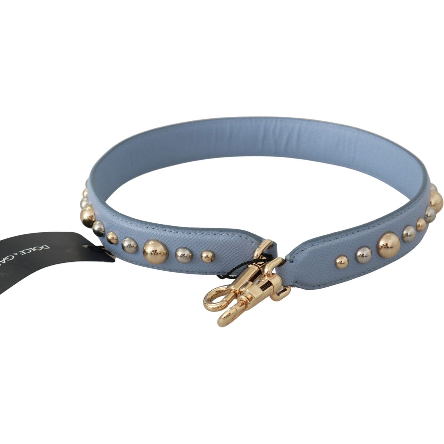 Dolce & Gabbana Elegant Blue Leather Shoulder Strap blue-leather-handbag-accessory-shoulder-strap