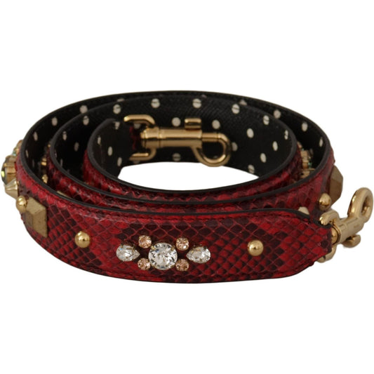 Dolce & Gabbana Red Python Leather Shoulder Bag Strap red-python-leather-crystals-reversible-shoulder-strap IMG_9895-1-scaled-74754ca7-79a.jpg