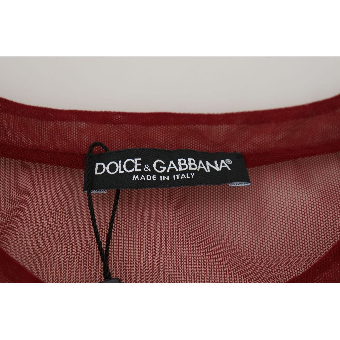 Dolce & Gabbana Maroon Mini Shift Dress - Italian Elegance maroon-nylon-two-layer-shift-mini-dress
