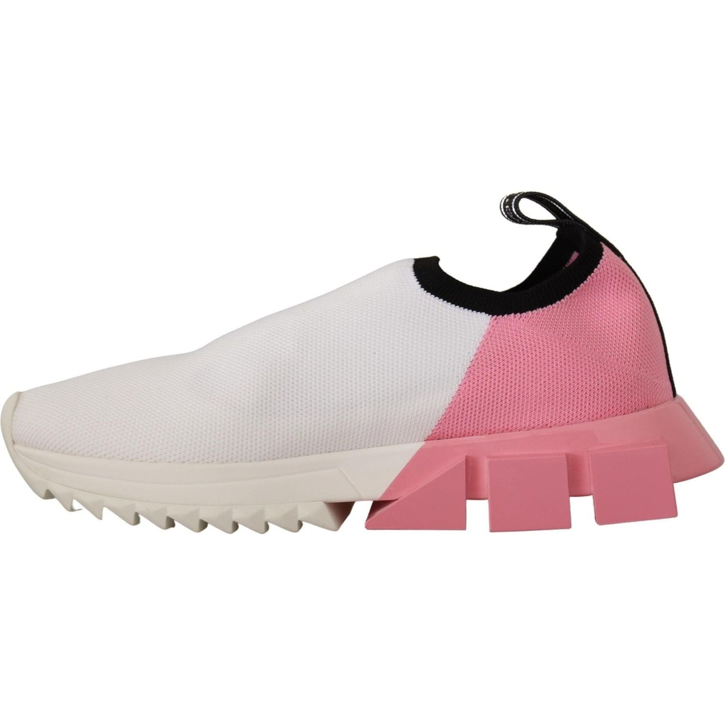 Dolce & Gabbana Elegant Sorrento Slip-On Sneakers in White & Pink pink-white-logo-womens-sorrento-sneakers