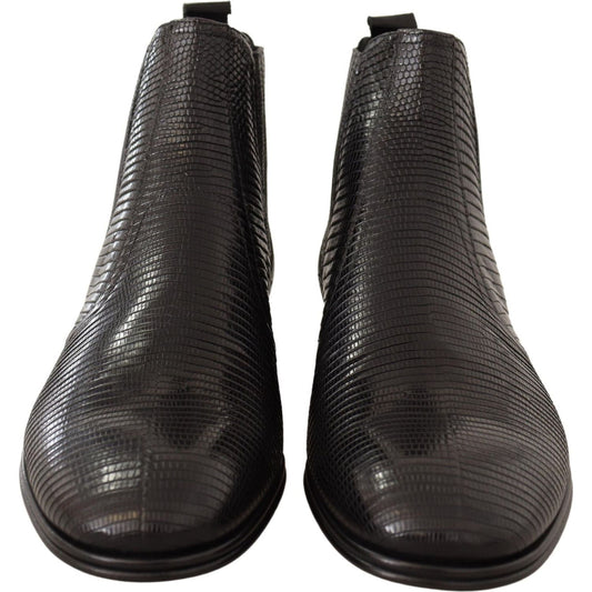 Dolce & Gabbana Elegant Black Leather Lizard Skin Derby Boots MAN BOOTS black-leather-lizard-skin-ankle-boots IMG_9926-fe0a800c-bd6.jpg