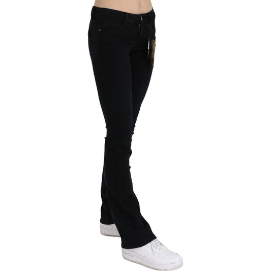 Costume National Chic Black Slim Fit Low Waist Denim Jeans & Pants black-low-waist-skinny-denim-cotton-jeans