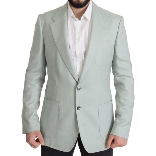 Dolce & Gabbana Elegant Mint Green Silk-Cashmere Blazer green-cashmere-jacket-blazer-jacket IMG_9932-scaled-f5cd5419-597.jpg