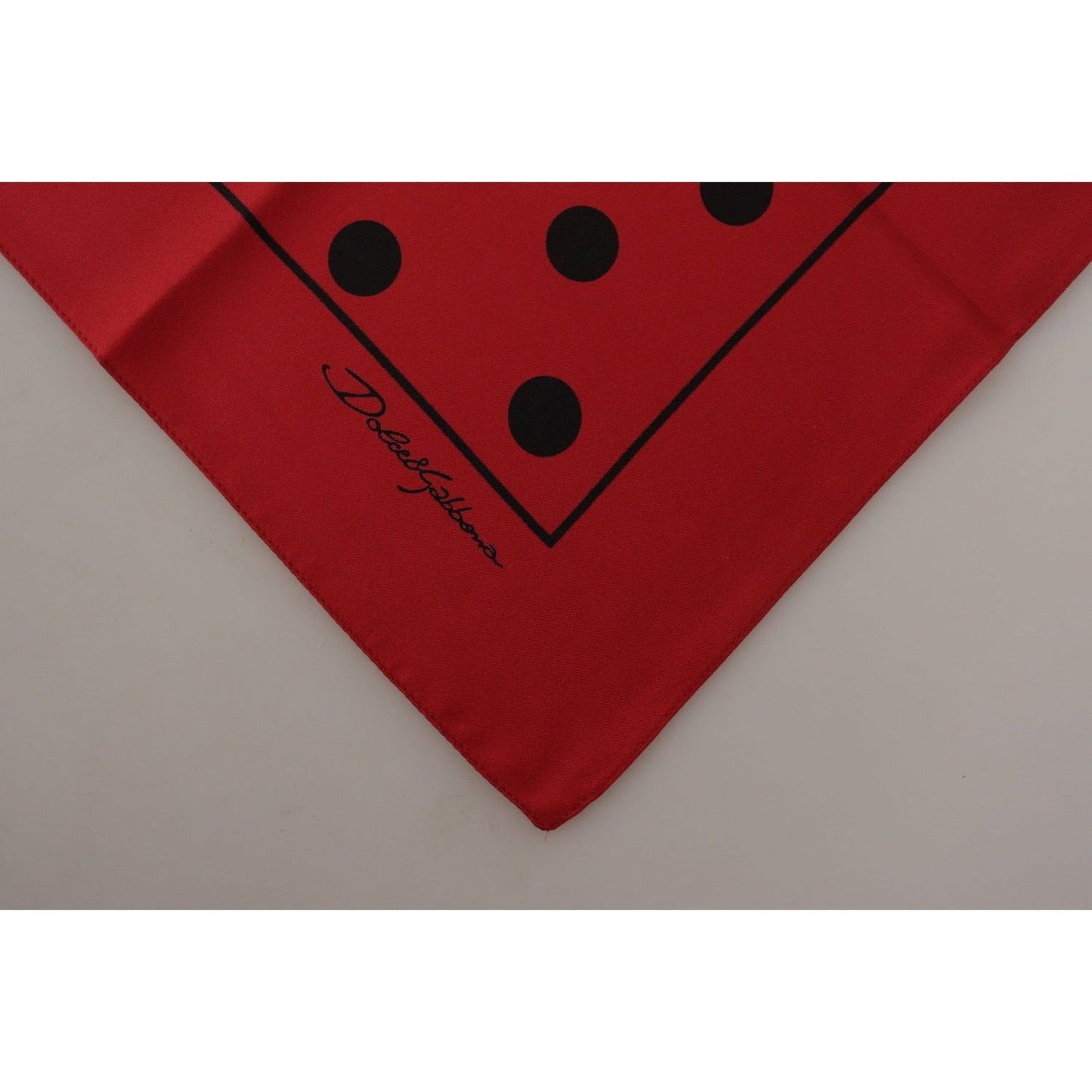 Dolce & GabbanaElegant Red Polka Dot Silk Square ScarfMcRichard Designer Brands£159.00