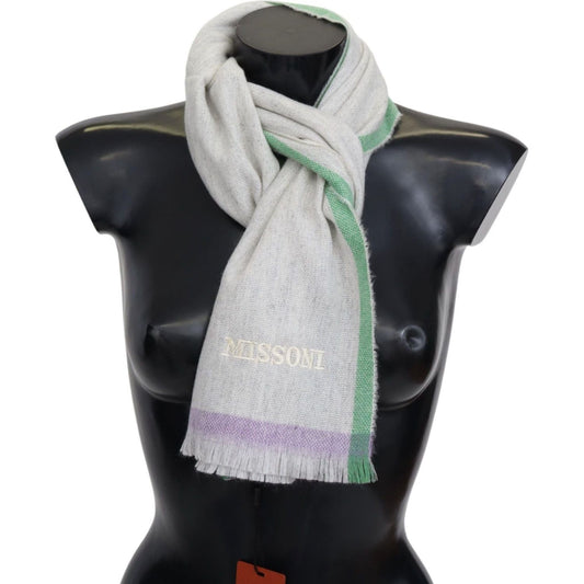 Missoni Elegant Cashmere Patterned Scarf beige-100-cashmere-unisex-wrap-scarf
