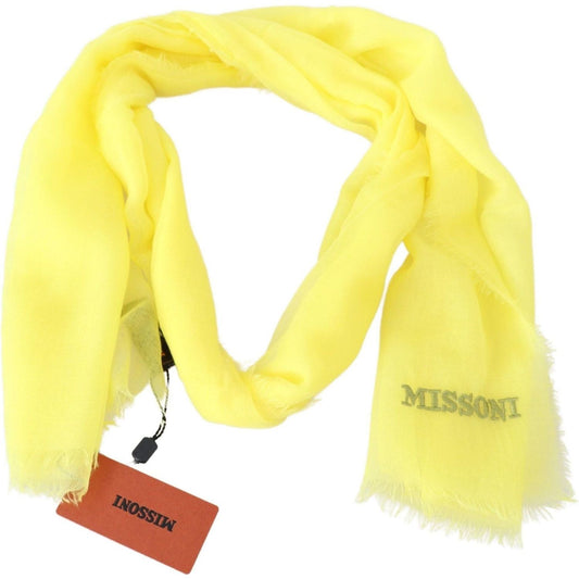 Missoni Opulent Cashmere Unisex Scarf In Vibrant Yellow yellow-cashmere-mesh-unisex-scarf