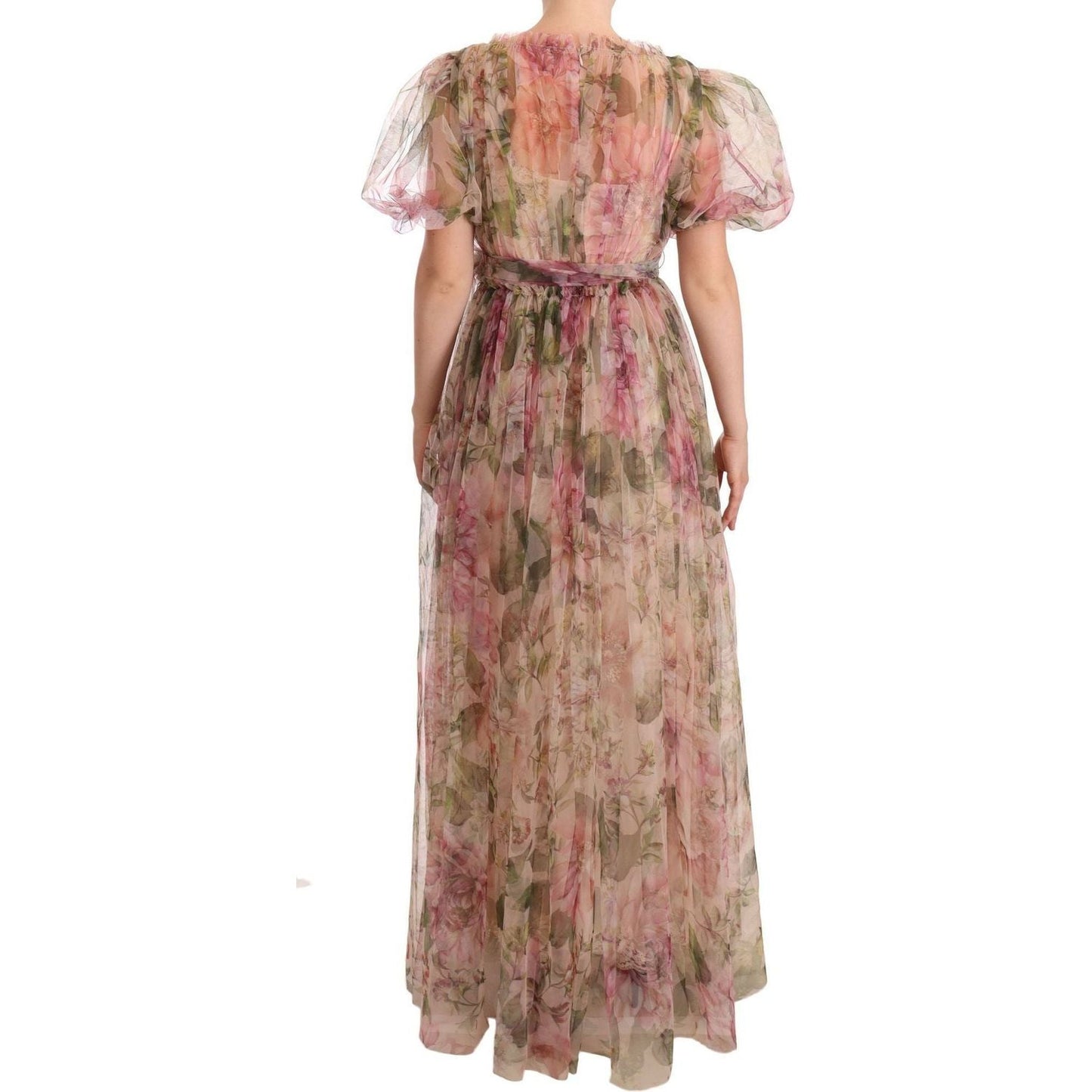 Dolce & Gabbana Floral Print Nylon Maxi Dress multicolor-floral-print-long-maxi-gown-dress