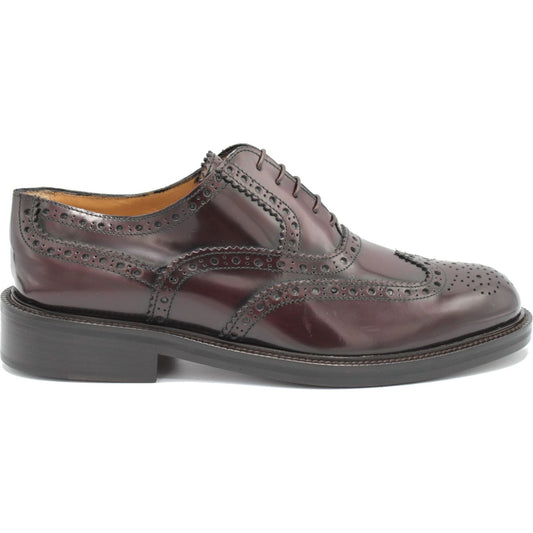 Saxone of Scotland Elegant Bordeaux Calf Leather Formal Shoes bordeaux-spazzolato-leather-mens-laced-full-brogue-shoes