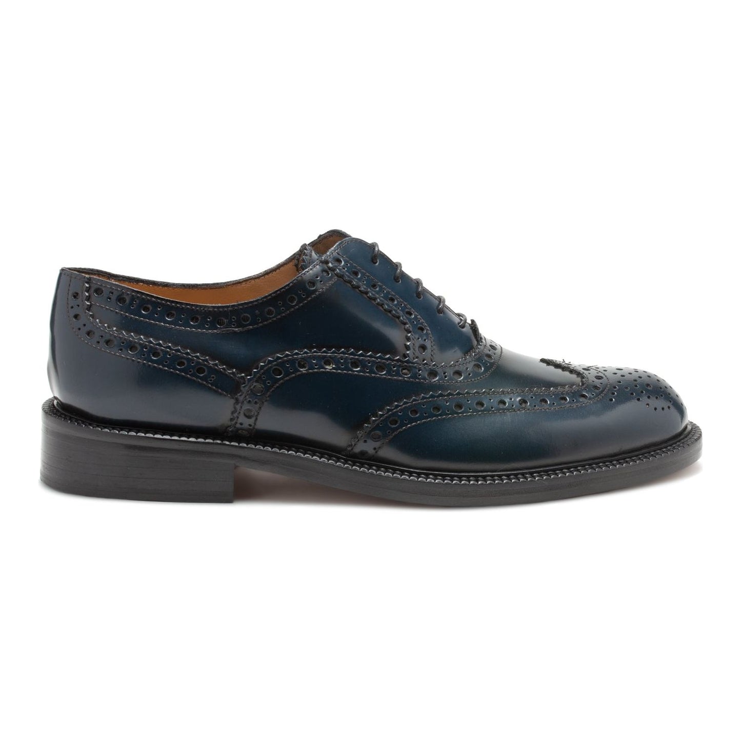 Saxone of Scotland Elegant Blue Leather Brogue Shoes blue-spazzolato-leather-mens-laced-full-brogue-shoes