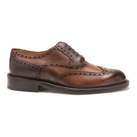 Saxone of Scotland Authentic Full Brogue Leather Dress Shoes natural-brown-leather-mens-laced-full-brogue-shoes