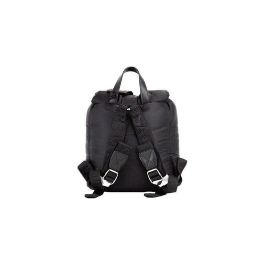 Versace Jeans Couture Small Black Puffy Nylon Safety Buckle Backpack Book Bag jeans-couture-small-black-puffy-nylon-safety-buckle-backpack-book-bag