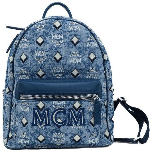 MCMStark Small Blue Vintage Jacquard Monogram Logo Fabric Backpack BookbagMcRichard Designer Brands£969.00