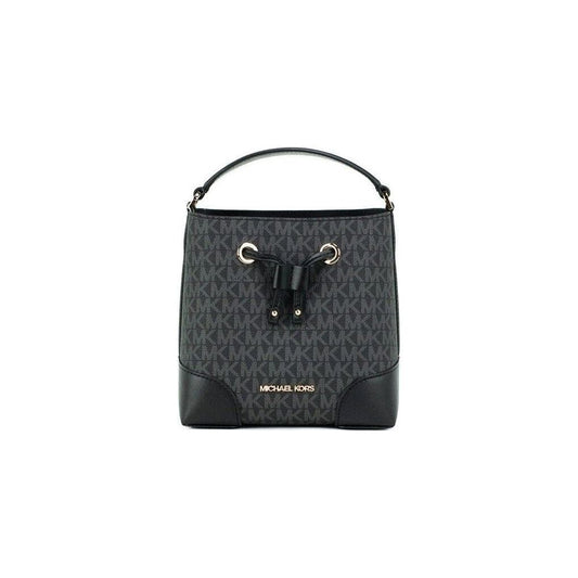 Michael Kors | Mercer Small Black Signature Leather Bucket Crossbody Handbag Purse| McRichard Designer Brands   