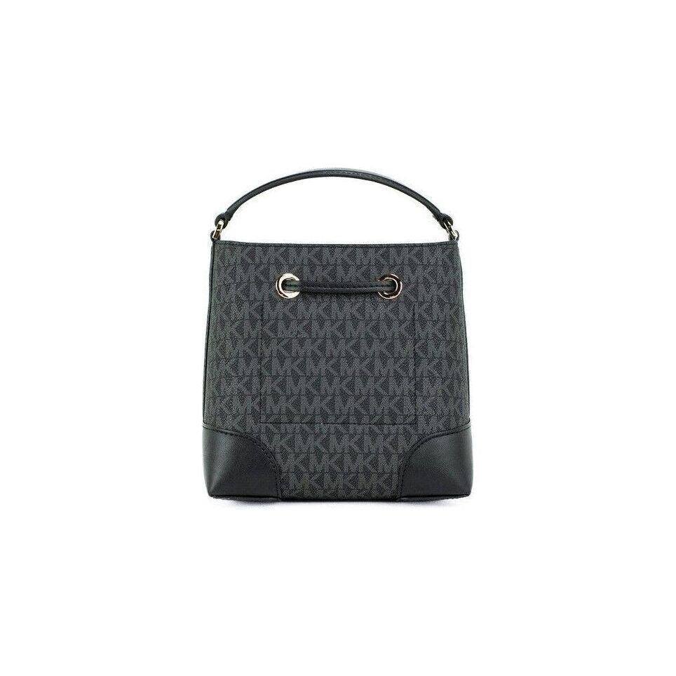 Michael Kors Mercer Small Black Signature Leather Bucket Crossbody Handbag Purse mercer-small-black-signature-leather-bucket-crossbody-handbag-purse