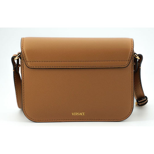 Versace Elegant Calf Leather Shoulder Bag in Brown WOMAN SHOULDER BAGS brown-calf-leather-shoulder-bag