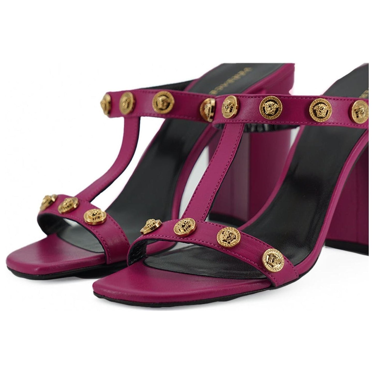 Versace Elegant Purple Calf Leather High Sandals purple-calf-leather-high-heel-sandals