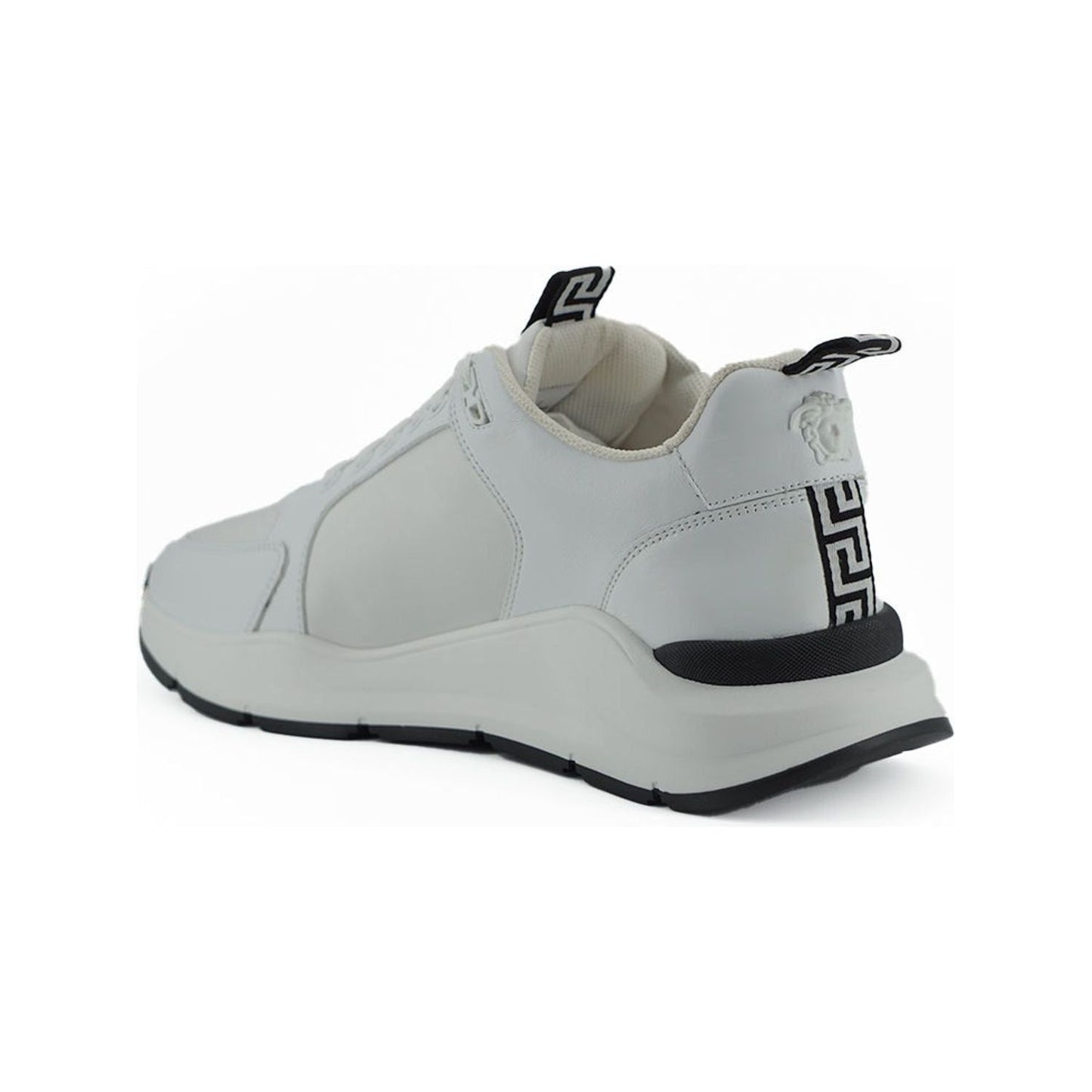 Versace Sleek White Calf Leather Sneakers white-calf-leather-sneakers