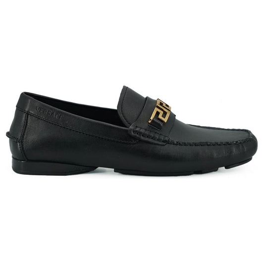 VersaceElegant Black Calf Leather Men's LoafersMcRichard Designer Brands£579.00