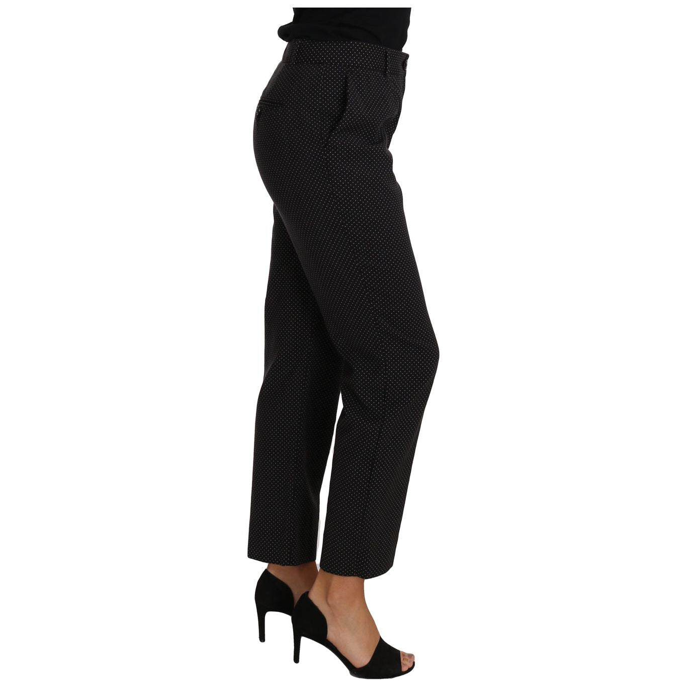 Dolce & Gabbana Chic Black Lace-Up Cropped Trousers Jeans & Pants black-lace-up-riding-cropped-trouser-pants