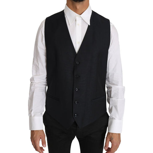 Dolce & GabbanaElegant Gray Slim-Fit Wool-Silk VestMcRichard Designer Brands£349.00