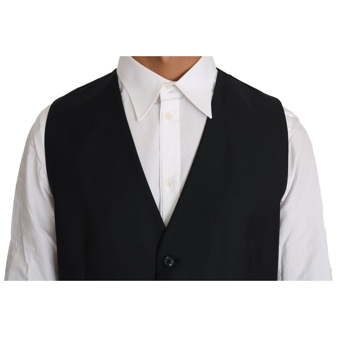 Dolce & Gabbana Elegant Gray Slim-Fit Wool-Silk Vest gray-wool-silk-waistcoat-vest