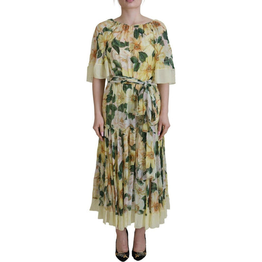 Dolce & Gabbana Elegant Floral Silk Pleated Maxi Dress yellow-floral-print-pleated-maxi-silk-dress-1 b-8ddebeef-389.jpg